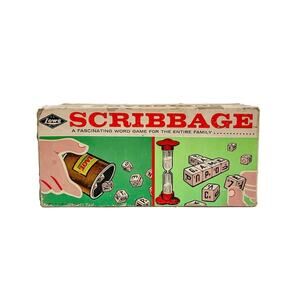Vintage Scribbage Board Game by Lowe Classic Word Dice Game